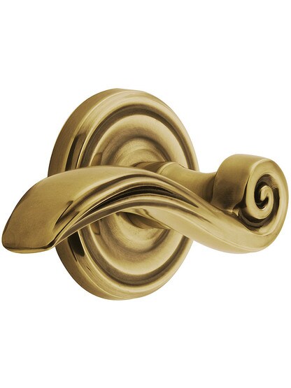 Classic Rosette Set With Elan Levers Left Hand in Antique Brass.